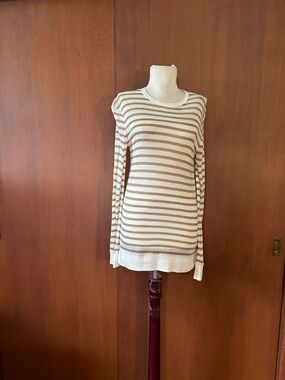 NWT T by Alexander Wang Cream and Tan Striped Top